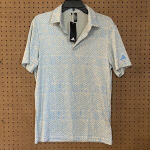 Adidas Golf Shirt Fairway JQ Polo Collared Semi Blue Burst Small MENS NEW